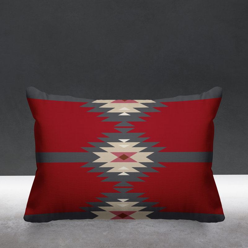 Coussin décoratif intérieur / extérieur Onida Southwestern, Rouge