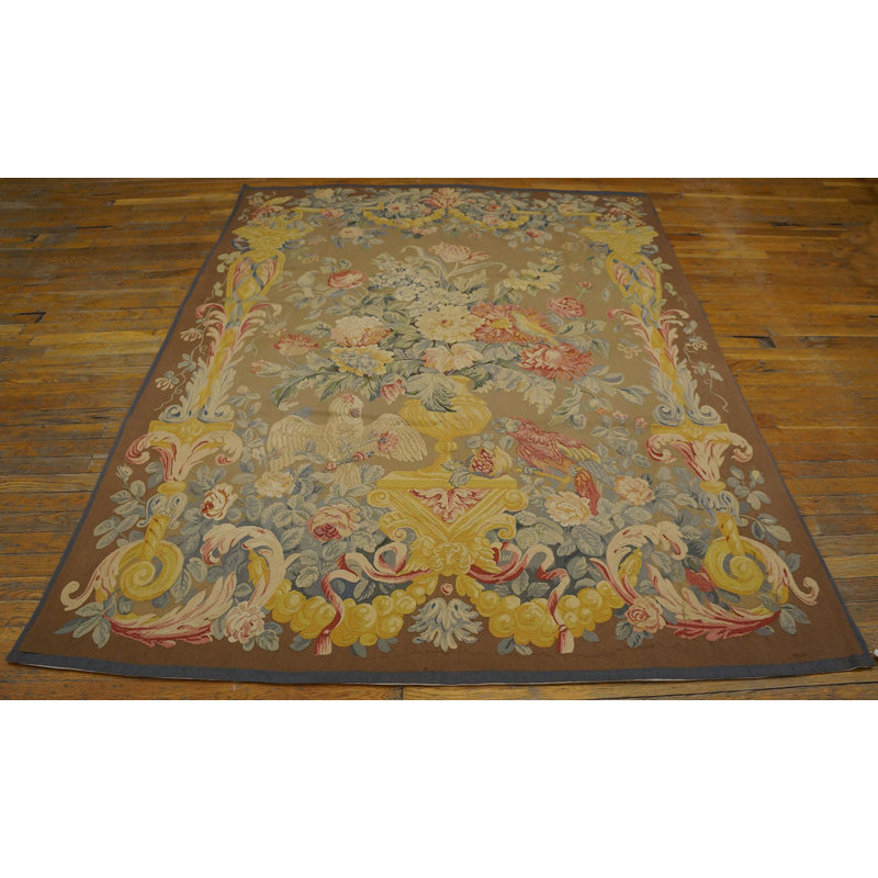 Antique Tapestry French Flat Weave Rug
