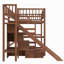 Lit mezzanine double avec escalier de rangement, glissade et lumière DEL-133037964