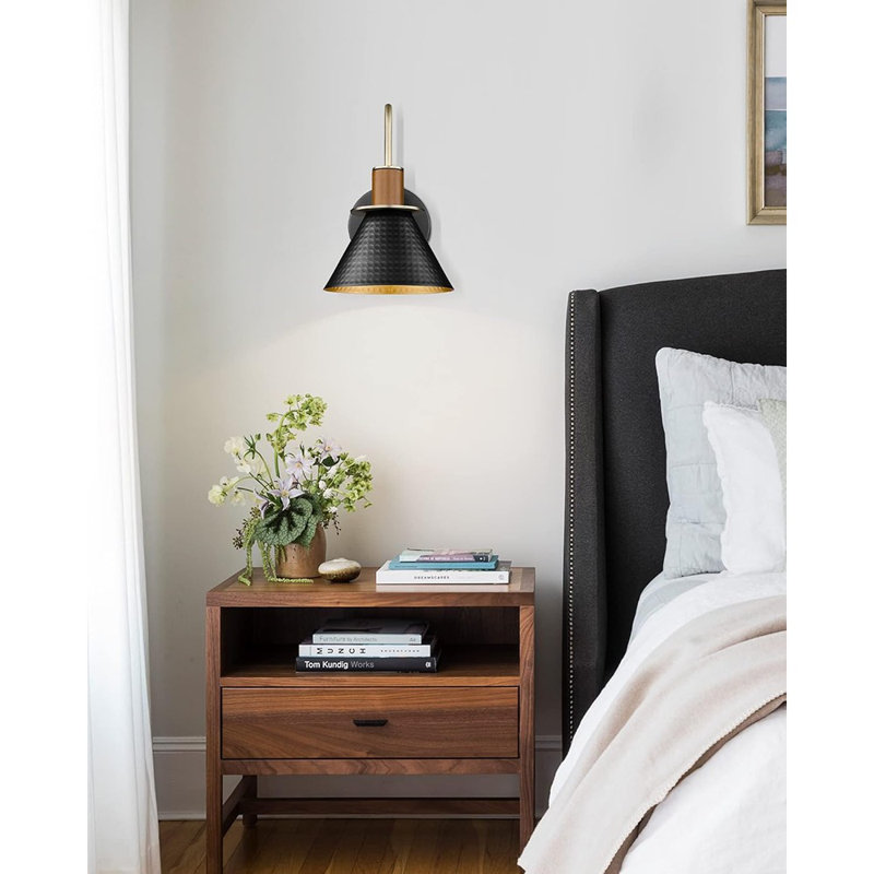 Black Wall Sconce, HWH Industrial Indoor Wall Light Fixture, Sin...