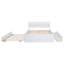 Cadre de lit double moderne avec lit gigogne simple et 2 tiroirs pour blanc brillant et blanc délavé-1486629508