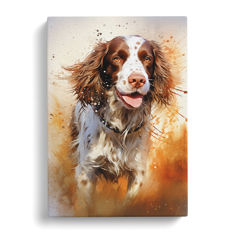 English Springer Spaniel Action Painting - Print, 76cm H x 50cm W x 3cm D