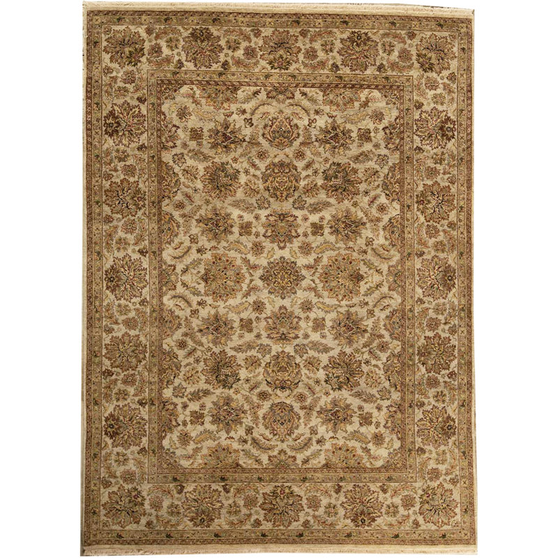 Tapis gris et gris noué à la main de haute qualité