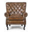Genuine Leather Upholstered Armchair in Brown