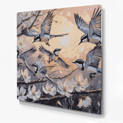 Art mural oiseau gris