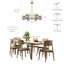 Lustre moderne à 6 lumières pour salle à manger, plafonnier avec abat-jour en verre gris fumé