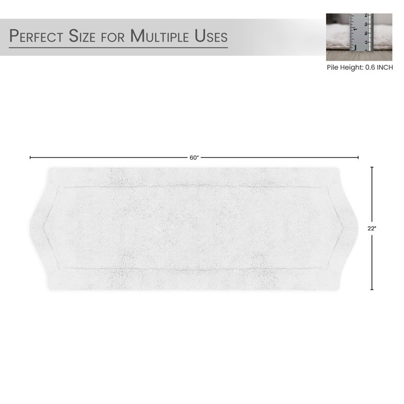 Tapis pour salle de bain Morissette, L 22 po x L 60 po, Blanc
