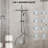 Pressure-Balanced Shower Faucet System, Wall Mount RainShower Head with Slider Bar Handheld Spray-111856375