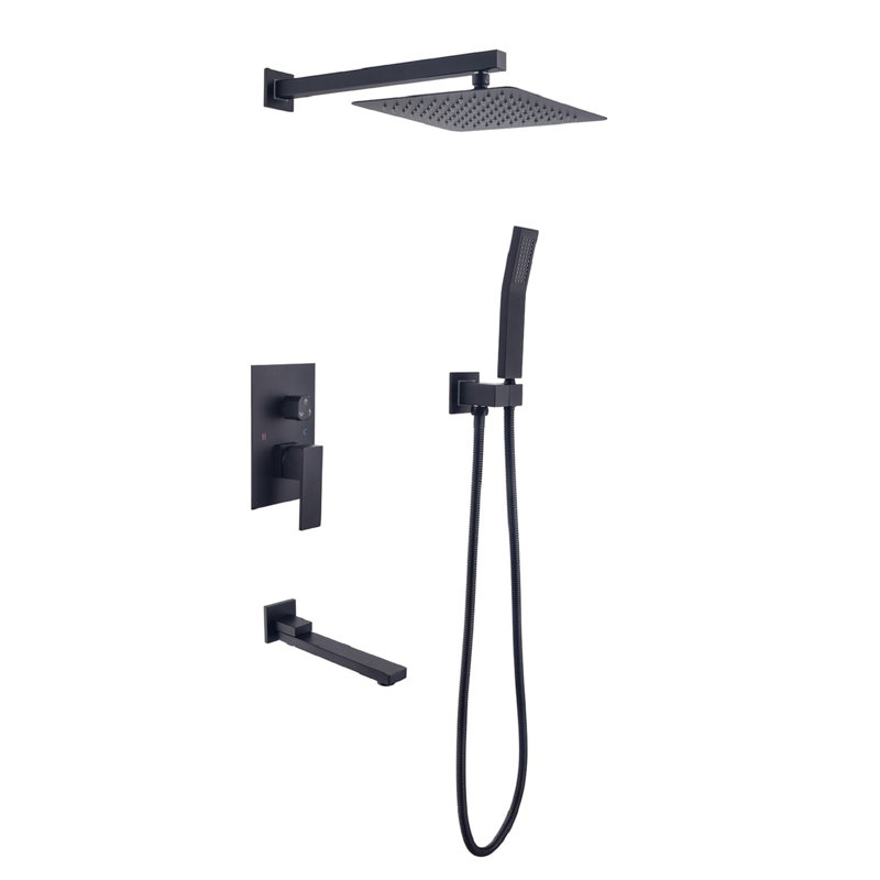 Brushed Nickel Shower - 10 Inch Square Rainfall Bathroom Luxury In, Brushed Nickel