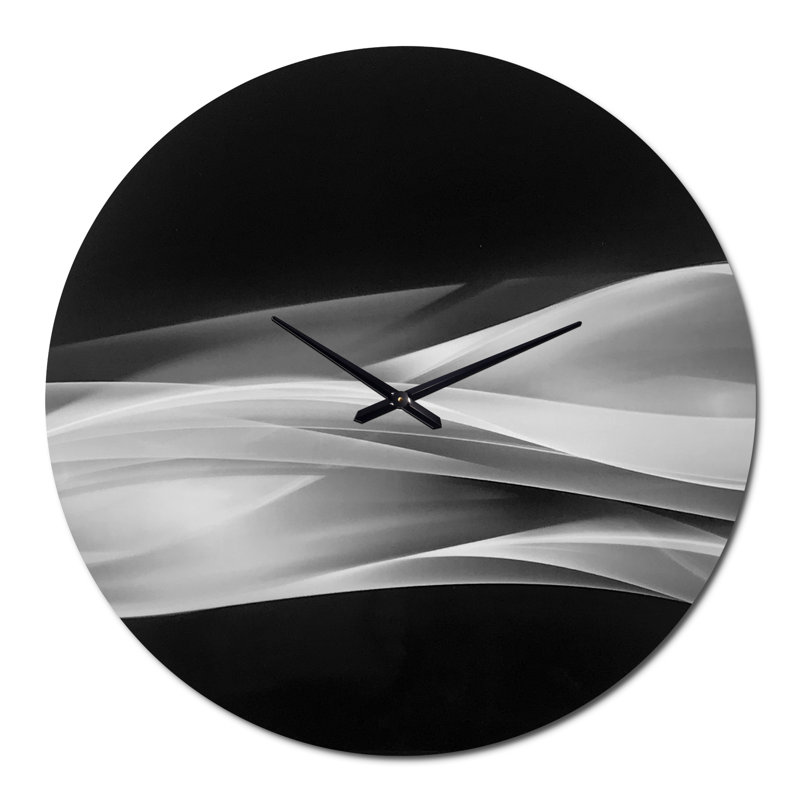 Motif argent scintillant - horloge murale moderne, Surdimensionné