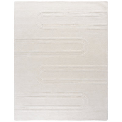 Mebsuta 501 Hand Tufted Wool/Cotton Geometric Shapes Indoor Use Only Rug in Ivory