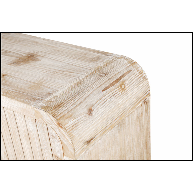 Buffet 59 po 59 po Farmhouse, Blanc antique / bois naturel délavé