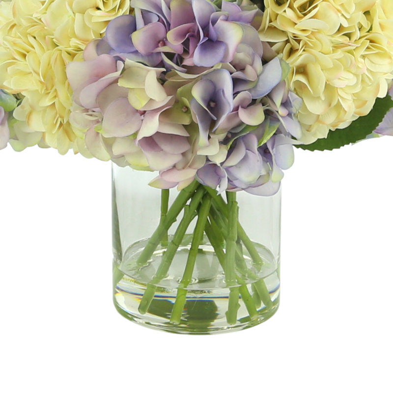 Hydrangea Floral Arrangement in Acrylic Water Vase