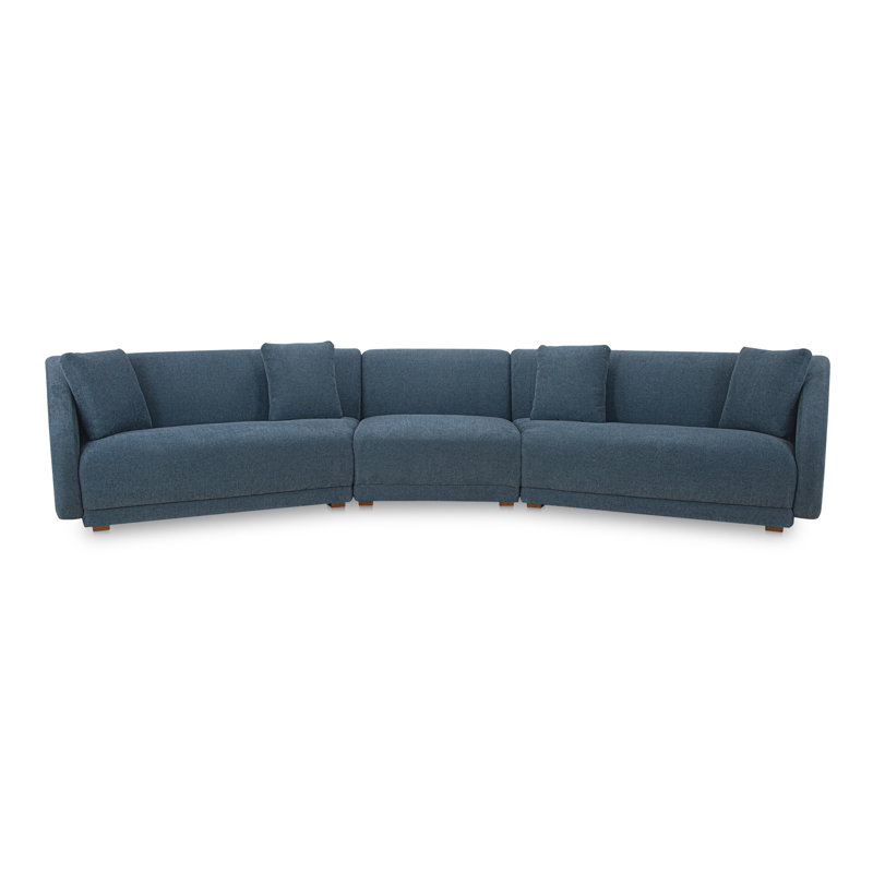 Canapé modulaire 3 pièces Rae, Polyester bleu