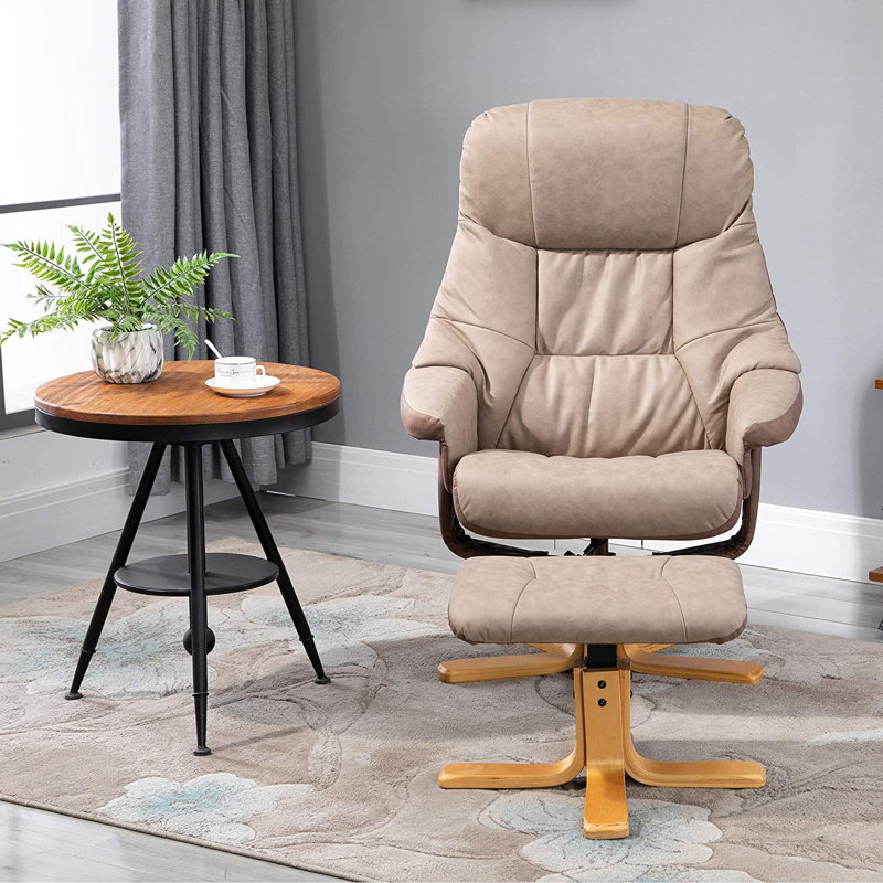Brading 78cm Wide Swivel Standard Recliner, Brown, Wood