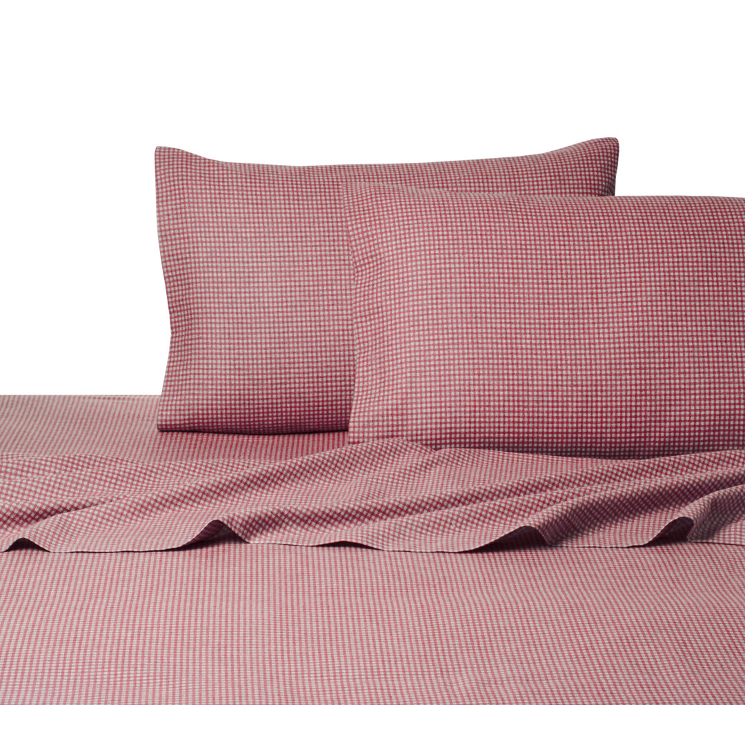 Heather 100% Cotton Standard Gingham Sheet Set La Rochelle 