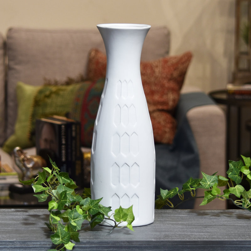 Ceramic Table Vase, Matte White