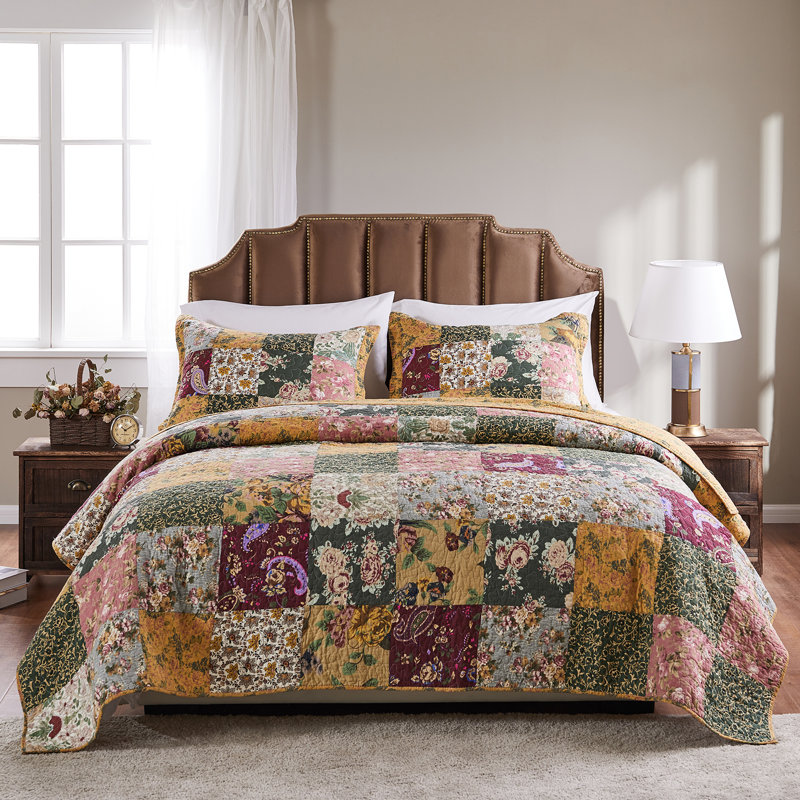 Ensemble de courtepointe pour grand lit 3 pièces 90 x 90 po Greenland Home Fashions
