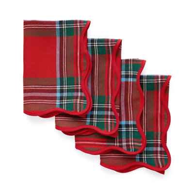 Giselle Scallop Edge - 100% Pure Linen Dinner Napkins