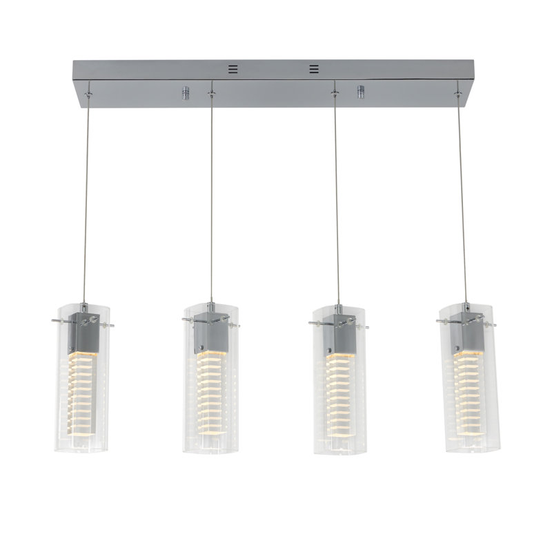 Cowarts 4 - Light Chrome LED Kitchen Island Pendant