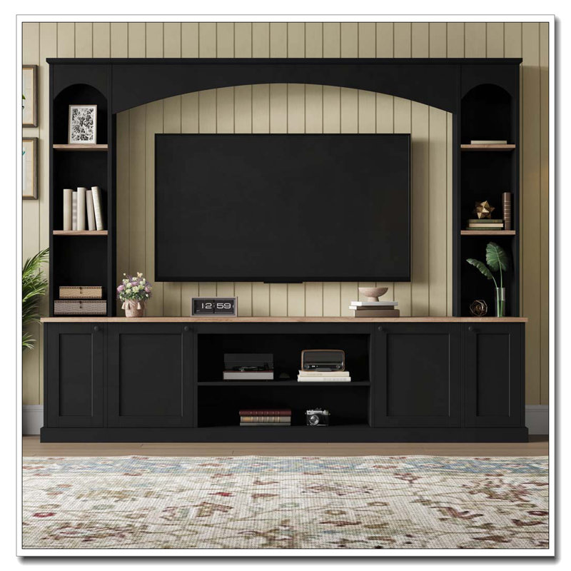 Meuble audio-vidéo avec meuble télé Elegant, Black