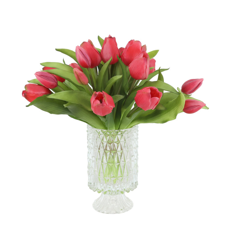 Tulips Arranged in Glass Vase