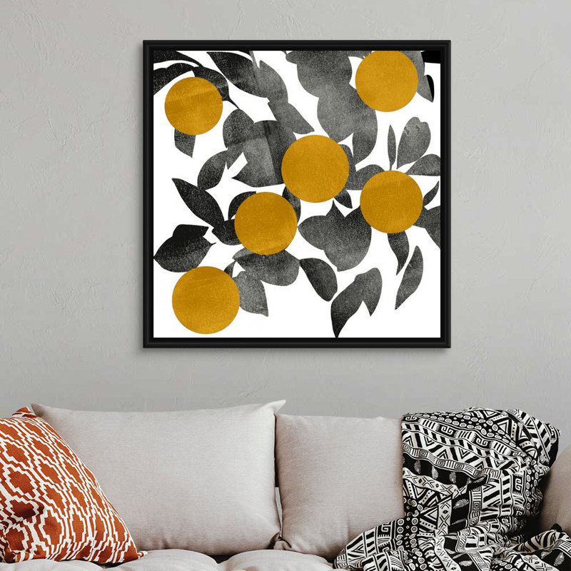 Art mural sur toile Shadow Branch IV, Toile avec cadre noir, H 38 po x l 38 po