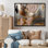 «Gold and Pink Vibrant Swirls I», reproduction d'art sur toile abstraite en marbre