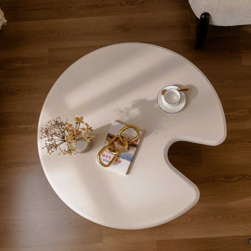 Ensemble de tables basses circulaires beige crème