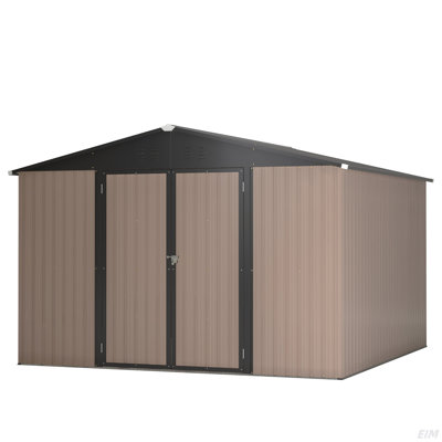 Outdoor Storage Shed, Utility Metal Tool Storage With Lockable Doors And Updated Frame Structure, Large Metal Garden Shed For Backyard, Patio Lawn