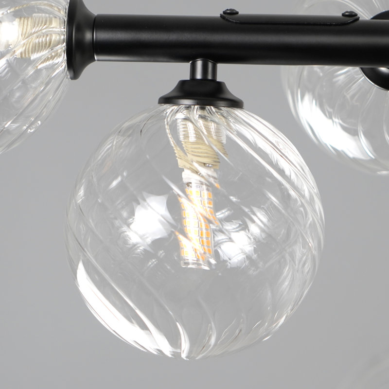 30-Light Dimmable Sputnik Light Fixture Mid Century Modern Bubble Glass Light Fixture