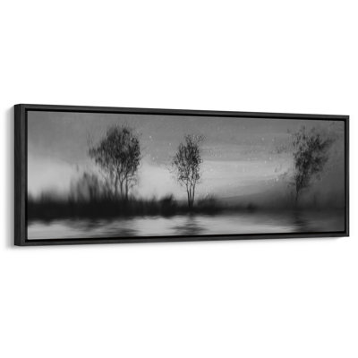 Art mural sur toile très grand noir et blanc brumeux