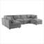 Ensemble de canapé modulaire en chenille 6 places avec repose-pieds-1535220357