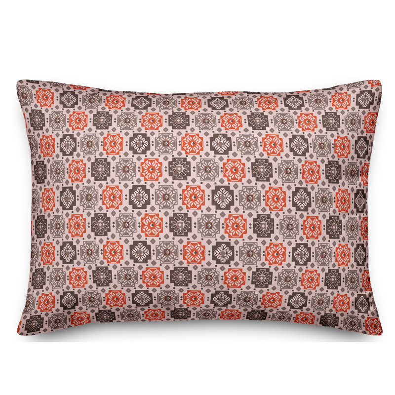 Coussin carré, Rouge / Rose / Brun