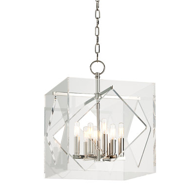 Lustre rectangulaire / carré de style bougie à 8 lumières Travis