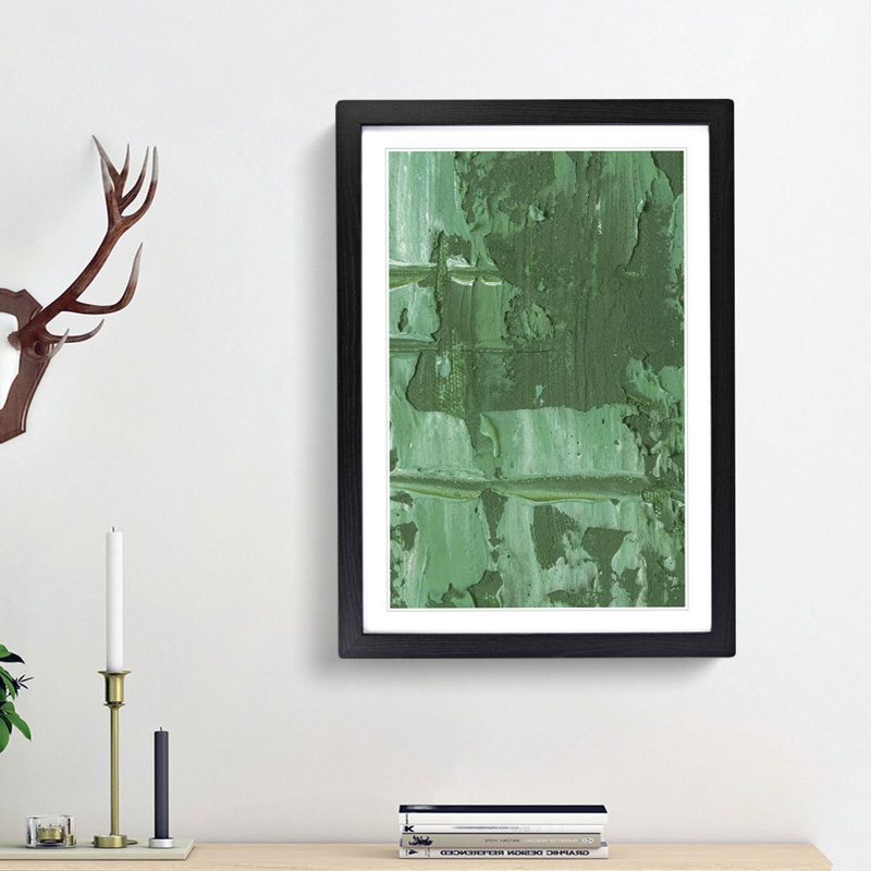 Abstract Art Painting Vol.445 by S.Johnson - Picture Frame Painting Print, 48cm H x 36cm W x 2cm D, Black Framed