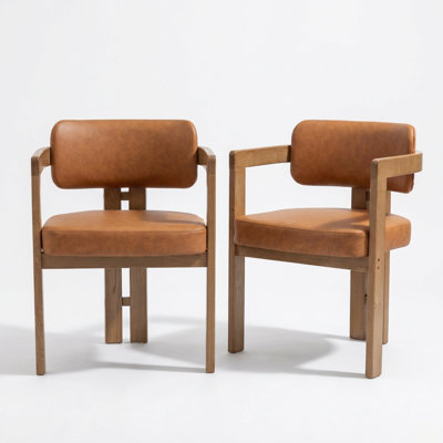 Stanford Faux Leather Upholstered Solid Wood Dining Chair