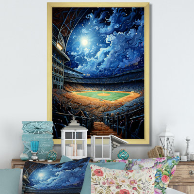 «Modern Baseball Stadium At Night II», impressions sur toile de paysages urbains