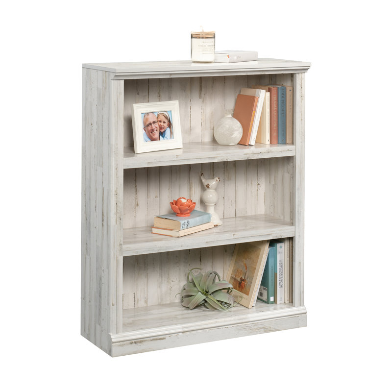 Hartman Bookcase, White Plank, (3 Shelves) 43.78" H x 35.28" W x 13.23" D