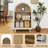 White Small Bookcase For Small Spaces,Modern Arched Bookcase,Wood Bookshelf Arched With 3 Shelves,Open Shelf Cabinet