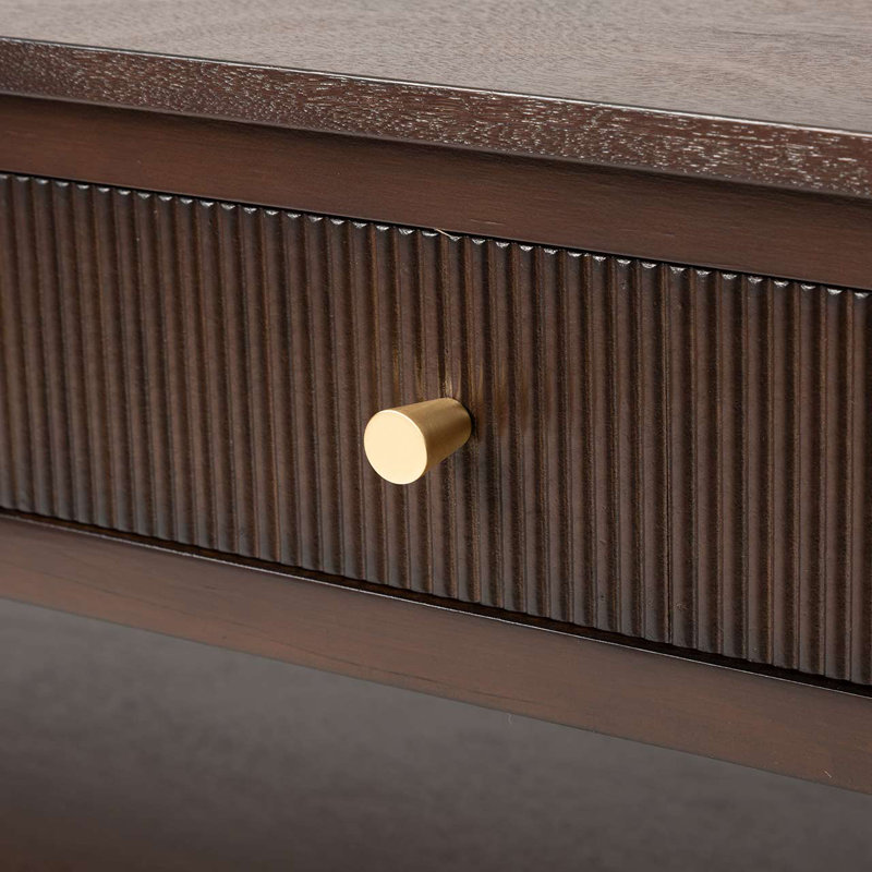 Wallsburg Wooden Coffee Table for Living Room with 2 Drawers & Shelf Storage, Brown