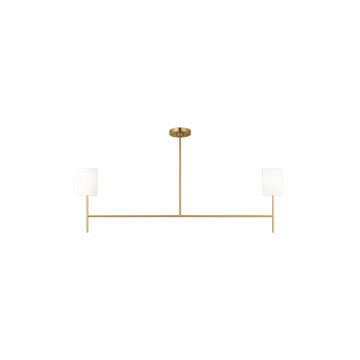 Barbara Barry Key 2 Light Dining Room Chandelier With White Linen Shade