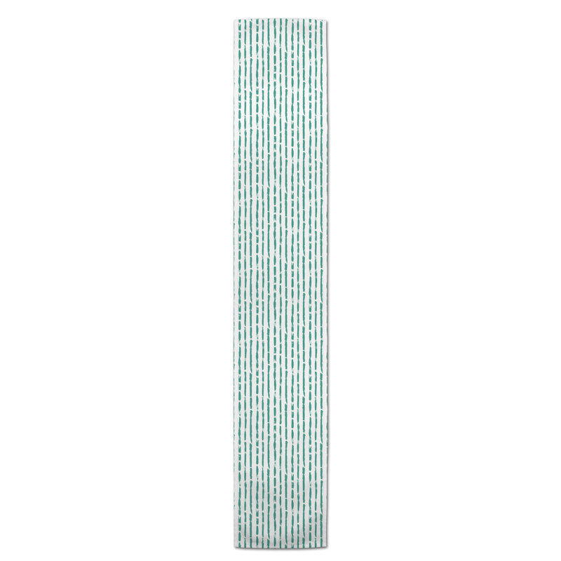 Chemin de table Zaki, 90 po x 16 po, Bleu sarcelle