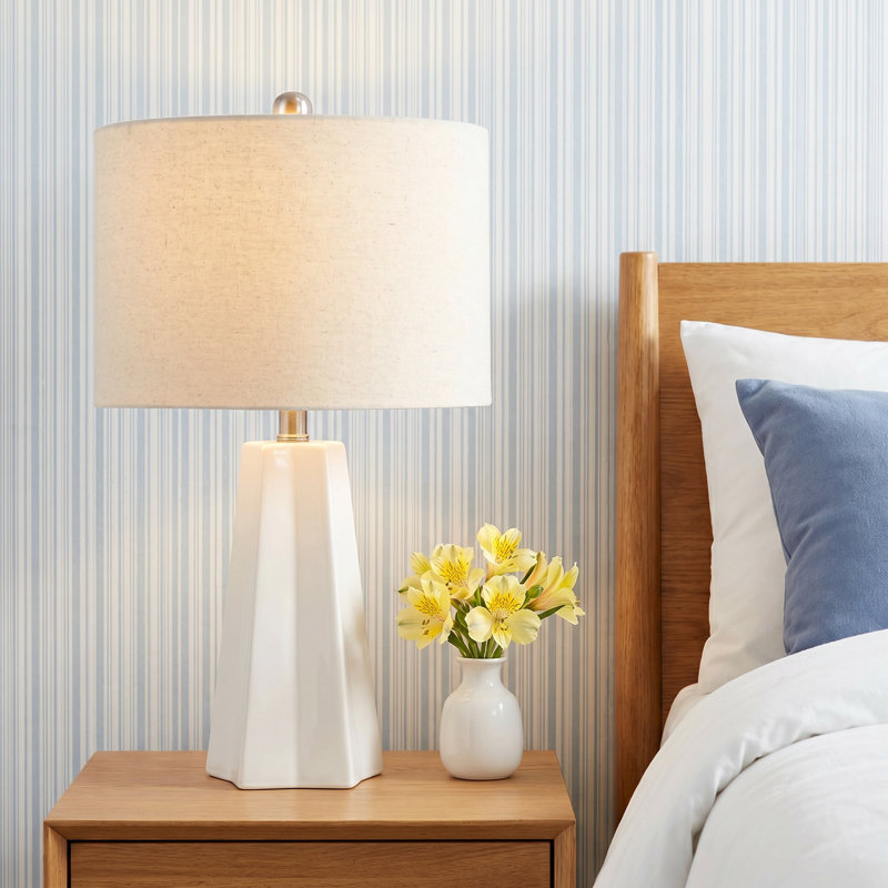 Magalie Ceramic Table Lamp, White