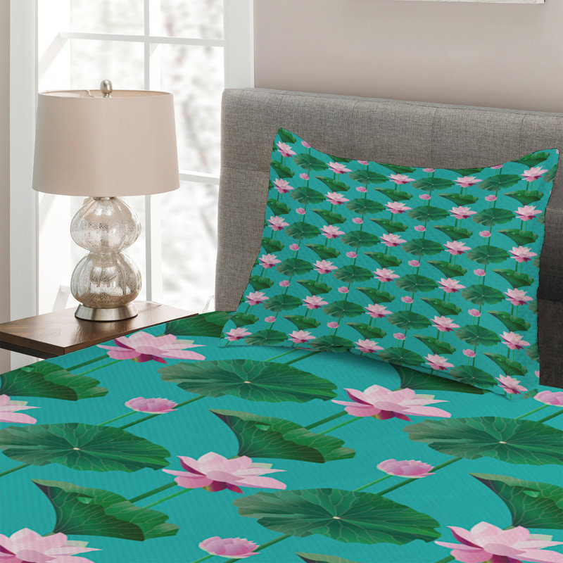 Eclectic Polyester Coverlet, Twin Bedspread + 1 Sham