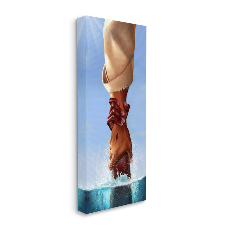 Jésus tenant des mains spirituelles - impression, Giclée encadrée noir minuit, H 24 po x l 10 po x P 1,5 po