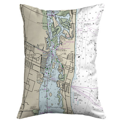 Vero Beach, Fl Nautical Map Indoor/Outdoor Pillow Cover & Insert -  Betsy Drake Interiors, KS11472V
