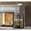 Porte-bûches d'intérieur, porte-outils de foyer, porte-bûches d'extérieur, rangement en bois, ensemble d'outils de foyer empilables, accessoires pour poêle à bois, noir