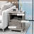 HOMCOM Small Side Table With Storage, Farmhouse End Table With Open Shelf And Cupboard, Modern Sofa Table With Wood Legs For Living Room, Gray