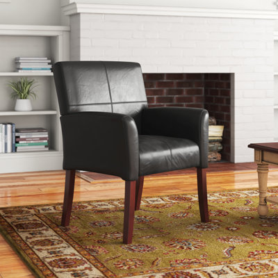 Aveza Upholstered Executive Side Reception Chair with Mahogany Legs by Flash Furniture